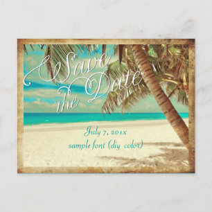 PixDezines/save the date/vintage hawaii Announcement Postcard