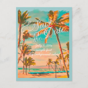 PixDezines/save the date/vintage hawaii Announcement Postcard
