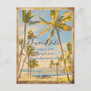 PixDezines/save the date/vintage hawaii Announcement Postcard