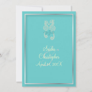 PixDezines Seahorse /Blue+Ivory Invitation