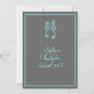 PixDezines seahorse/DIY background colour Invitation