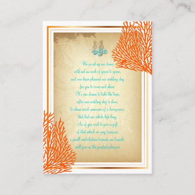 PixDezines seahorse wishing well chubby biz cards (Front)