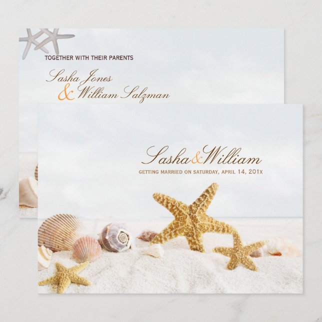 PixDezines Seashells/Beach Invitations (Front/Back)