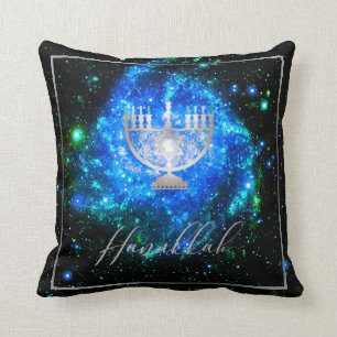 PixDezines Shine, Hanukkah Temple Menorah Cushion