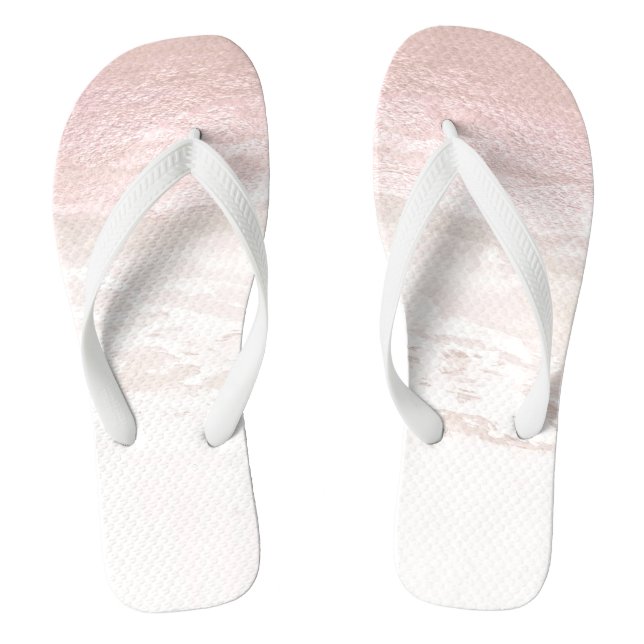 PixDezines Shoreline Blush Pink Flip Flops (Footbed)