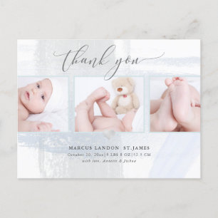 PixDezines Shower Thank You/Brush Strokes Blue Postcard