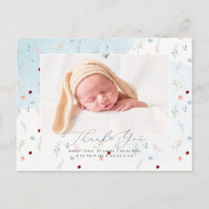 PixDezines Shower Thank You Floral Watercolor Postcard