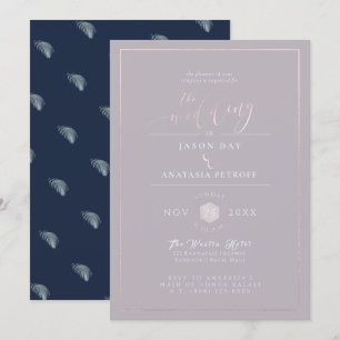 PixDezines Silver Palm Fronds, Engagement Party Invitation