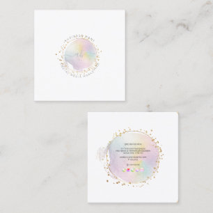 PixDezines Simple Blush Brush Stroke Cotton Candy Square Business Card
