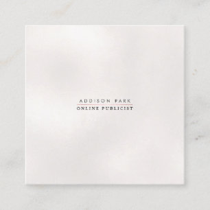 PixDezines Simple Elegant, Pearly White Square Business Card