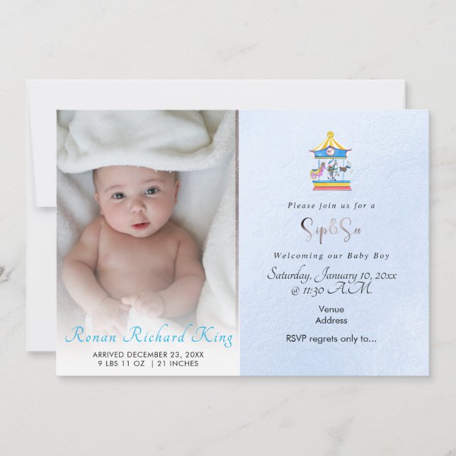 PixDezines SIP+SEE, WATERCOLOR CAROUSEL Announcement (Front)