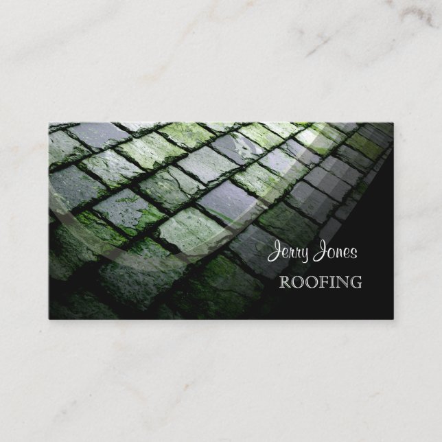 PixDezines Slate Roof, Roofing Business Card (Front)