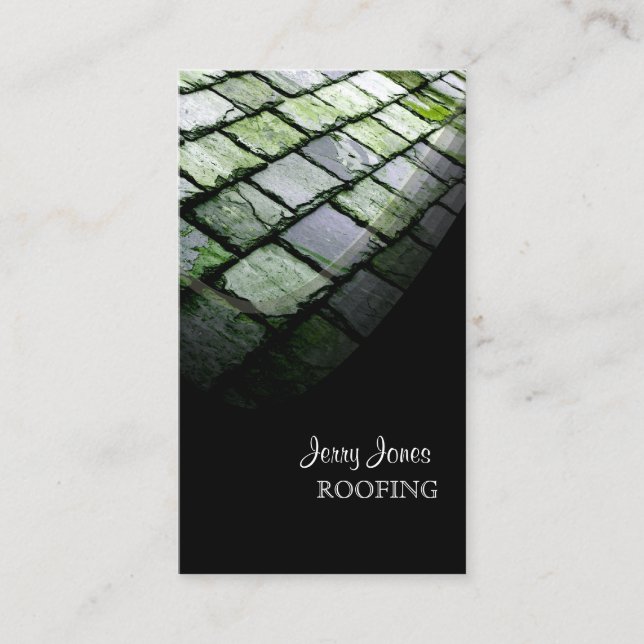 PixDezines Slate Roof, Roofing Business Card (Front)