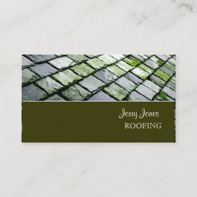PixDezines Slate Roof, Roofing Business Card (Front)