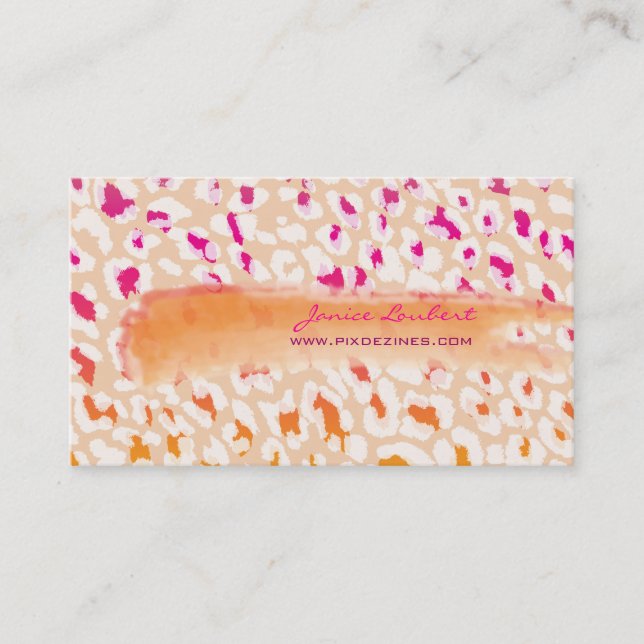 PixDezines snow leopard/DIY background colour Business Card (Front)
