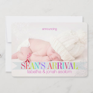 PixDezines snowflakes photo birth announcement/DIY Holiday Card