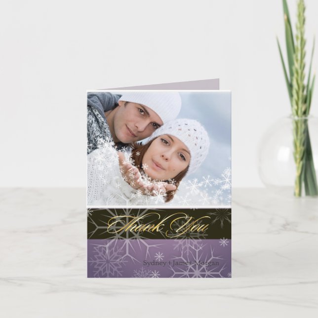PixDezines Snowflakes / Photo Thank You Cards (Front)