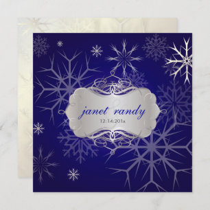 PixDezines SNOWFLAKES/WINTER WEDDING/DIY INDIGO Invitation