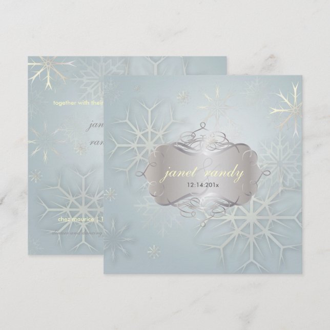 PixDezines SNOWFLAKES/WINTER WEDDING Invitation (Front/Back)