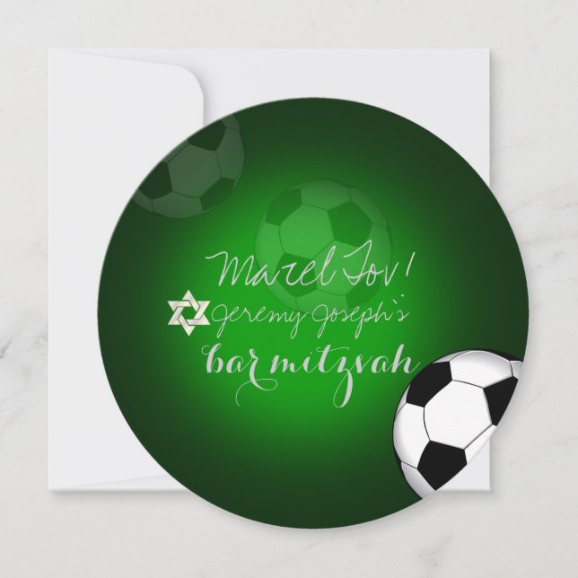 PixDezines Soccer Bar Mitzvah/DIY colour Invitation (Front)
