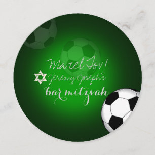 PixDezines Soccer Bar Mitzvah/DIY colour Invitation