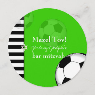 PixDezines soccer bar mitzvah/DIY colour Invitation