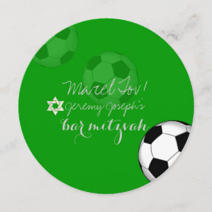 PixDezines Soccer Bat Mitzvah/DIY colour Invitation