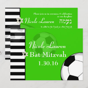 PixDezines Soccer Bat Mitzvah Invitation