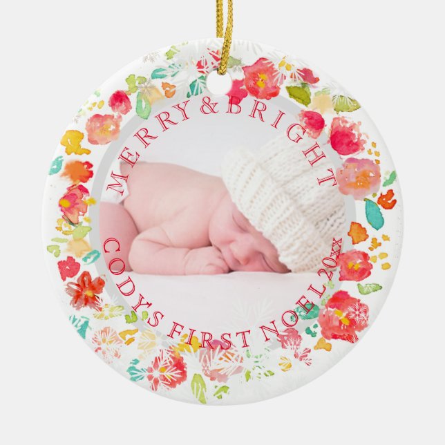 PixDezines sophie' garden Photo /DIY frame colours Ceramic Tree Decoration (Front)