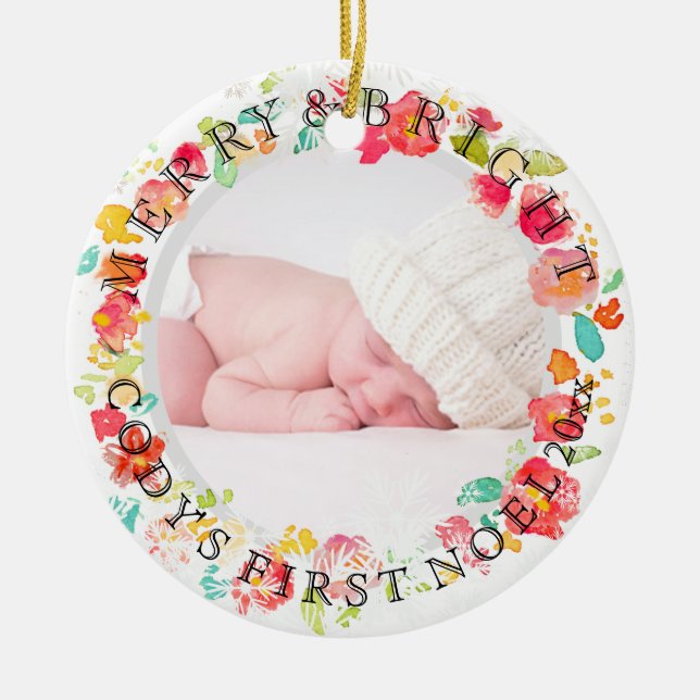 PixDezines sophie' garden Photo /DIY frame colours Ceramic Tree Decoration (Front)