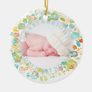 PixDezines sophie' garden Photo /DIY frame colours Ceramic Tree Decoration