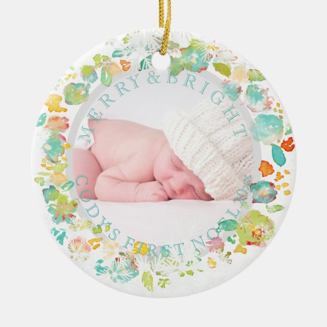 PixDezines sophie' garden Photo /DIY frame colours Ceramic Tree Decoration (Front)