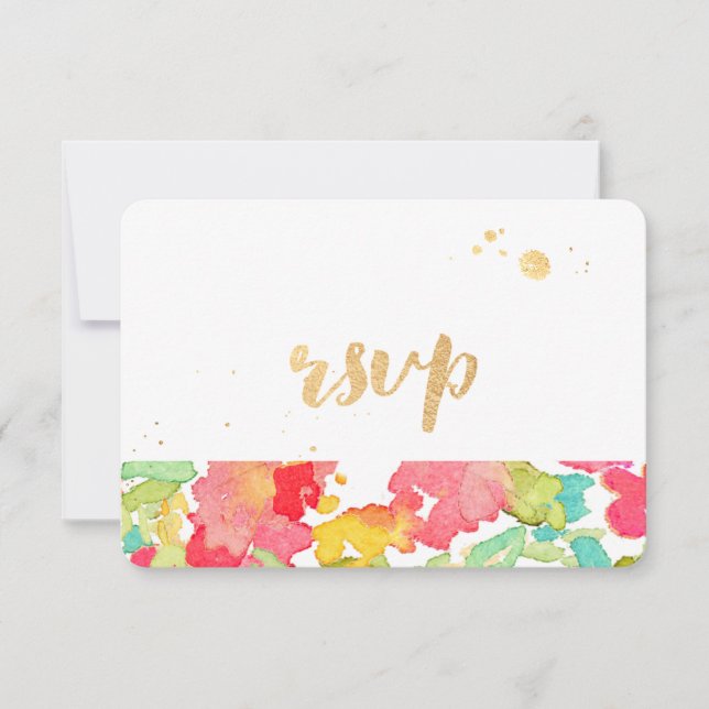 PixDezines sophie's garden/floral/rsvp RSVP Card (Front)