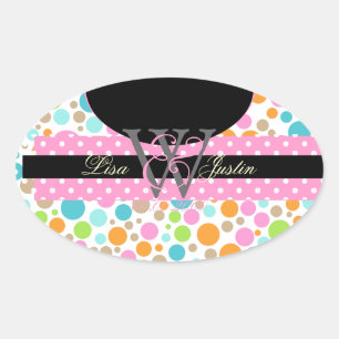 PIxDezines Sorbet Dots/DIY colours! Oval Sticker