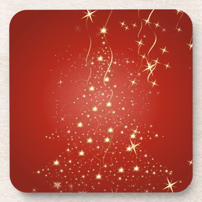 PixDezines Sparkling Christmas Trees Coaster (Front)
