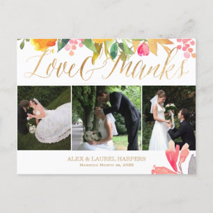 PixDezines Spring Floral Watercolor/thank you Postcard