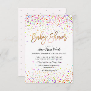 PixDezines Sprinkled Confetti Baby Shower Invitation