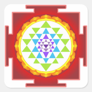 PixDezines Sri Yantra/Chakra Clearing/Focus Point Square Sticker