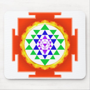 PixDezines Sri Yantra Chakra Clearing/Orange Glow Mouse Mat
