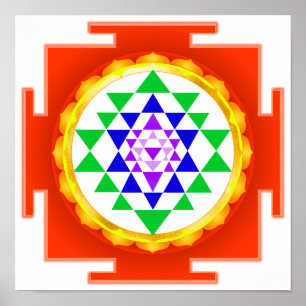 PixDezines Sri Yantra Chakra Clearing/Orange Glow Poster