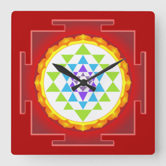PixDezines Sri Yantra/Chakra Square Wall Clock