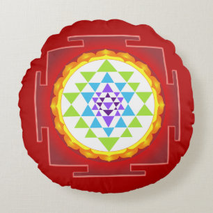 PixDezines Sri Yantra Round Cushion