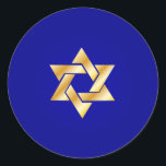 PixDezines star of david/faux gold/DIY background Classic Round Sticker<br><div class="desc">PixDezines classic faux gold star of david envelope sealers/return address labels.    The background can be customised for any special occasion,  i.e.,  birthday open house,  etc.  

 Copyright © 2008-2014 PixDezines.com™ and PixDezines™ on zazzle.com</div>