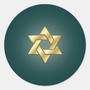 PixDezines star of david/faux gold/DIY background Classic Round Sticker