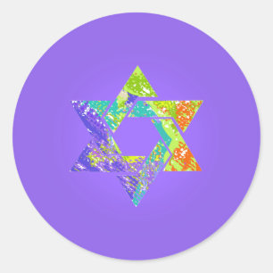 PixDezines star of david/grunge/DIY background Classic Round Sticker