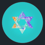 PixDezines star of david/grunge/DIY background Classic Round Sticker<br><div class="desc">PixDezines grunge star of david envelope sealers/return address labels.    The background can be customised for any special occasion,  i.e.,  birthday open house,  etc.  

 Copyright © 2008-2014 PixDezines.com™ and PixDezines™ on zazzle.com</div>