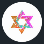 PixDezines star of david/grunge/DIY background Classic Round Sticker<br><div class="desc">PixDezines grunge star of david envelope sealers/return address labels.    The background can be customised for any special occasion,  i.e.,  birthday open house,  etc.  

 Copyright © 2008-2014 PixDezines.com™ and PixDezines™ on zazzle.com</div>
