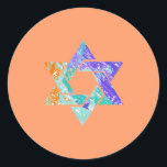 PixDezines star of david/grunge/DIY background Classic Round Sticker<br><div class="desc">PixDezines grunge star of david envelope sealers/return address labels.    The background can be customised for any special occasion,  i.e.,  birthday open house,  etc.  

 Copyright © 2008-2014 PixDezines.com™ and PixDezines™ on zazzle.com</div>