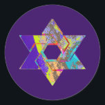 PixDezines star of david/grunge/DIY background Classic Round Sticker<br><div class="desc">PixDezines grunge star of david envelope sealers/return address labels.    The background can be customised for any special occasion,  i.e.,  birthday open house,  etc.  

 Copyright © 2008-2014 PixDezines.com™ and PixDezines™ on zazzle.com</div>