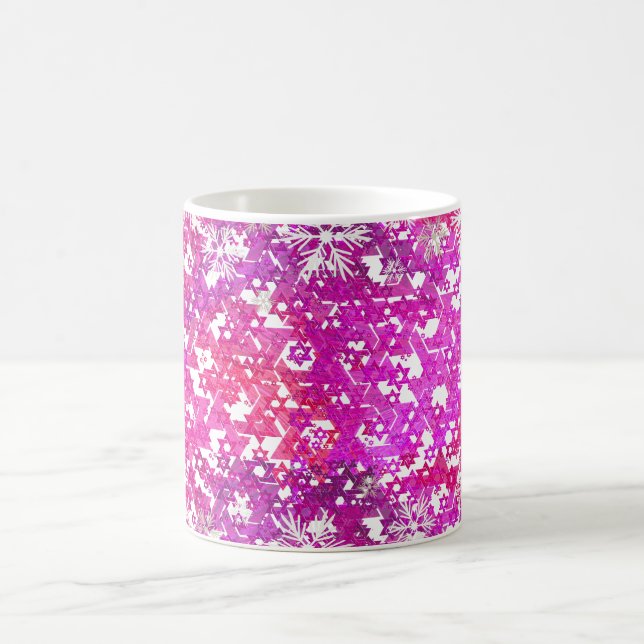 PixDezines Star of David Pattern, Fuschia Coffee Mug (Center)